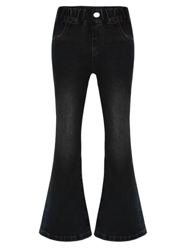 Shinsto Kids Girls Denim Pants Skinny Flared Jeans Elastic Waistband Casual Slim Fit Bell Bottom Jeans