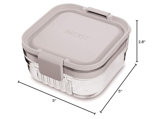 Packit AMC-MS-STG Mod Snack Bento Food Storage Container, Steel Gray, Shatterproof Crystal Clear Base, With Leak-Resistant Dividers And Lid thumb #7