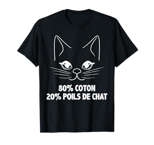 80% Coton 20% Poils De Chat Animal Chaton Homme Femme Cadeau T-Shirt