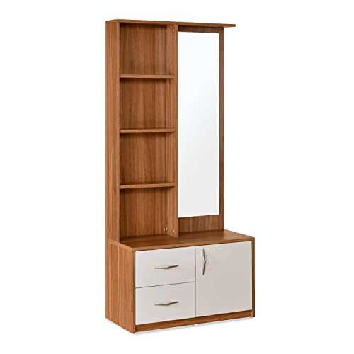 Image of MAMTA DECORATION Engineered Wood Dressing Table with Storage for Living Room Bedroom Wooden Vanity Tables (Teak Finish)