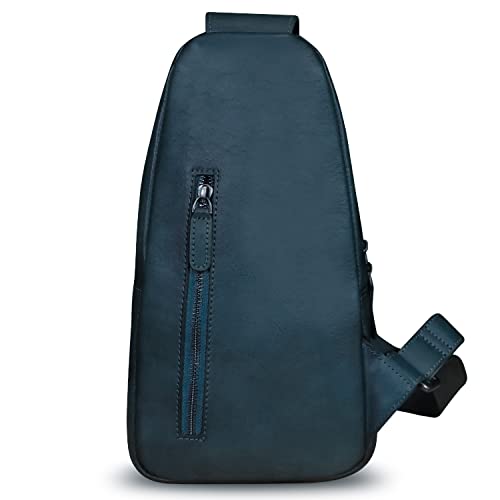 LRTO Genuine Leather Silng Bag for Men and Women Fashion Real Leather Sling Backpack Shoulder Crossbody Bag Chest Purse3