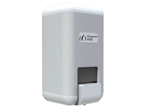 Hygiene VOS Distributeur de savon 1000 ml blanc - Rechargeable au mur - 100 % plastique recyclé - Valve anti-goutte Cover