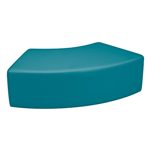 Image of Sprogs 12 inch H Structured S-Curve Stool -Flexible Modular Collaborative Soft Seating for Office, Home, Lounge and School Classrooms with Durable Frame & Set of 6 inch Legs Add-on -Teal