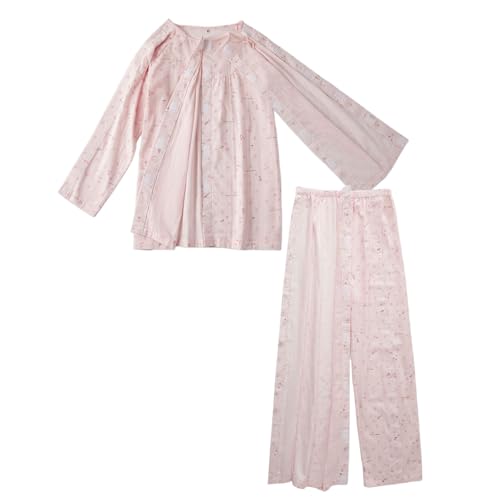 Aylashine Women’s Bedridden Pajamas Set Bedridden Patient Clothing,Fully Open Design