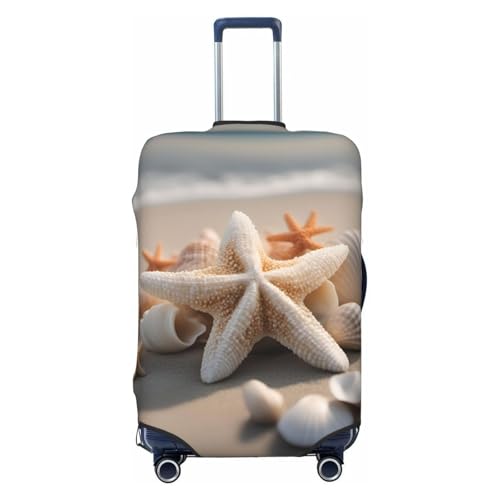 Seashell Starfish Print Luggage Suitcase Cover Protector Luggage Washable Covers With Concealed Zipper