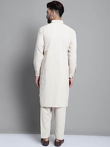 Image of Jompers Men's Cotton Solid Pathani Kurta With Pant