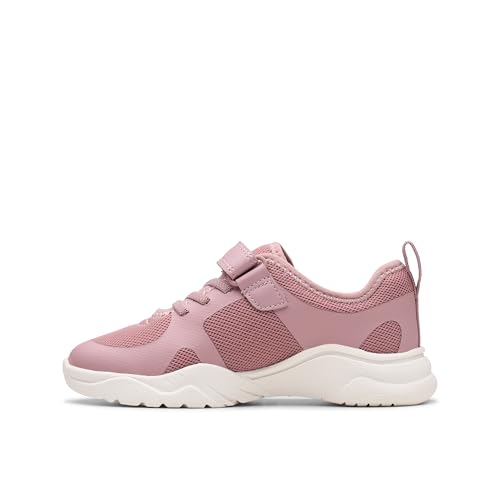 Clarks Girls Feather Ath K. Sneaker, Dusty Pink, 7 UK