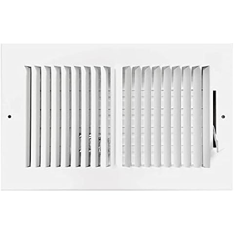 Air Flow Decor 10"x 6" HVAC Vent Cover | 2-Way Steel Air Vent Covers for Wall, Sidewall and Ceiling | Air Supply Register Vents Cover, White (Screws Included) | Outside Dimensions: 11.75" W X 7.75" H Cover