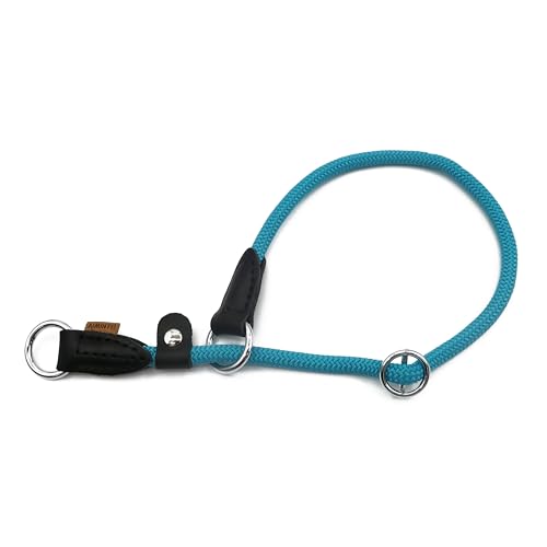 Aiminto Braided Round Martingale Dog Collar, Training Collar with Slidable Stop Ring and Adjustable Stopper - Ideal for Medium Dogs (M(1/3