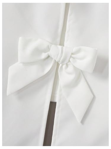 Women's Bow Back Blouse Collar Neck Button Down Vest Sleeveless Asymmetrical Split Blouse Top Tank3