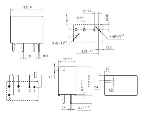 Relé JQC-16F 012-1ZST conmutador 12V 25A componente electrónico PCB 5 pines 2