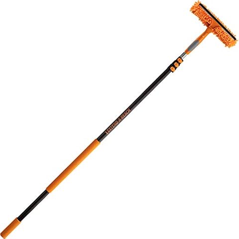 7-30 ft Window Washing Squeegee Kit with Extension Pole (36+ Foot Reach) // Window Cleaning Tool & Window Washer Combo with Telescopic Extension Pole // Best Indoor Outdoor Window Washing Equipment Cover