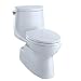 TOTO Carlyle II 1G One-Piece Elongated 1.0 GPF Universal Height Skirted Toilet with CEFIONTECT, Cotton White