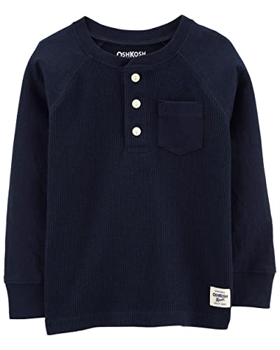 OshKosh B'Gosh Baby Boys' Thermal Pocket Tee T-Shirt, Deep Navy, 12 Months