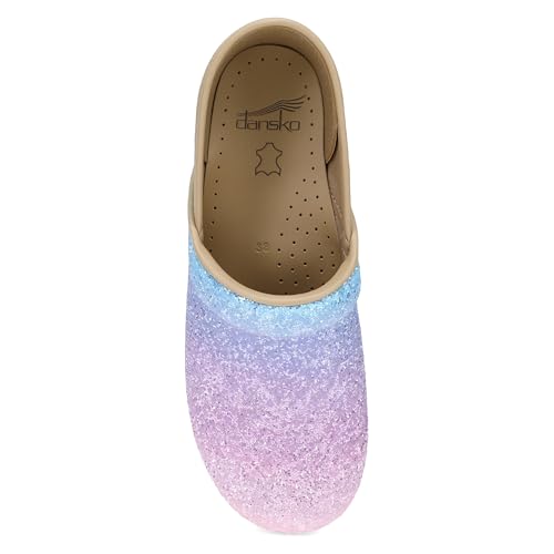 Image of Dansko Professional Glitter Slip-On Clogs for Women - Rocker Sole and Arch Support for Comfort - Shiny and Stylish Glitter Uppers