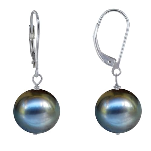 Boucles d'Oreilles Dormeuse Argent 925 Perle de Culture pendantes pour femme