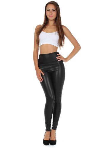 Sakkas 1436 Matte Liquid High Waist Stretch Leggings - Made In Usa - Black - M #TOP2