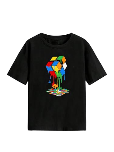 SweatyRocks Boy's Cute Graphic Tees Short Sleeve Crewneck Summer Casual Top T Shirts