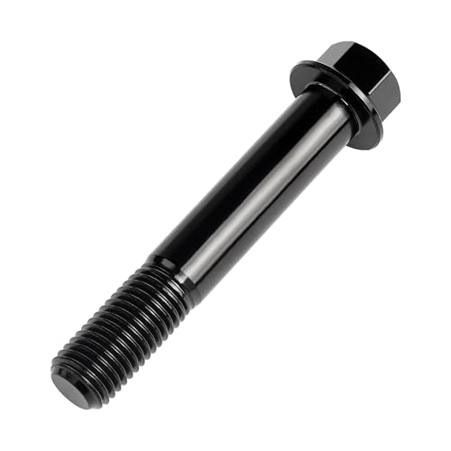Image of Titanium Bolt Hex Small Flange Head M12x70mm Pitch 1.5, Black | 30 35 40 45 50 55 60 65 70 75 80 85 90mm 1.25 /1.5mm Pitch Screws for Motorcycle Car Modification Pack of 4