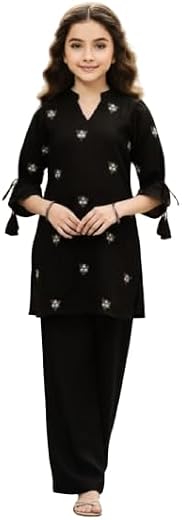 MITUKART Girls Cord Set dress for Girls | Top Kurta and Palazzo Pant Set | Ethnic &amp; Casual Wear Outfit | Kurta Suit set fo...
