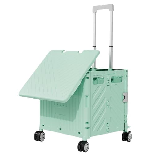 Carrito Compra Plegable Carrito de 465L Carrito para Supermercado Portátil Carrito de Compras con Mango de Aluminio Ajustable, Carro Compra para Viajes Picnic