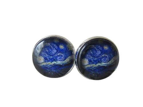 Starry Night Sky Cufflinks Artist Cuff Links Famous Painting Wedding CL23