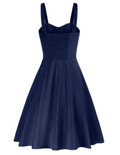 Image of Belle Poque Vintage Floral Dress for Women 2026 Summer A-line Sleeveless Flowy Midi Elegant Wedding Guest Cocktail Dress