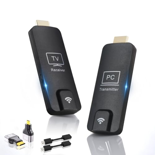Image of ORIVISION Wireless HDMI Transmitter and Receiver 328FT/100M,5.8G/2.4G Display Adapter Dongle for Audio/Video from PC/Laptop/Phone/Tablet to Monitor/TV/Projector 4K Input 1080P Output USB HDMI Extender