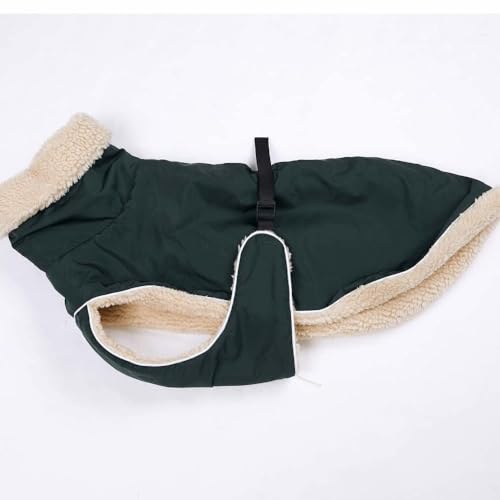 Whippet Mantel Whippet Windhund,Winter Haustier Hund Kleidung,Fleece gefütterte Hundejackewasserdichte Dicke Hundejacke Kleidung,Schwarz-XXL