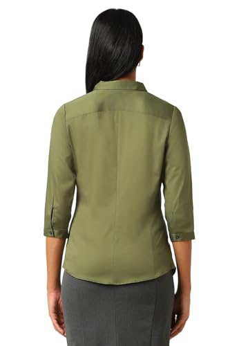 Image of Van Heusen Women's Regular Fit Solid 3 /4 Sleeve Cotton Rich Formal Shirt