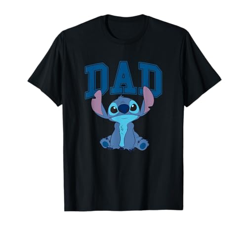 Disney Lilo & Stitch Vintage Dad Cool Stitch Collegiate Logo T-Shirt