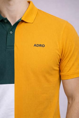 Image of ADRO Multicolour Polo T Shirt | 100% Cotton Mens Polo Tshirt | Regular Fit Half Sleeve Cut & Sew Polo T-Shirt for Men
