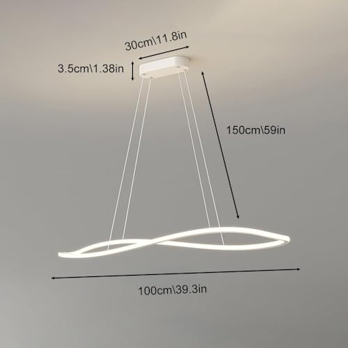 Chandelier linéaire géométrique réglable et dimmable avec télécommande 100cm - 4