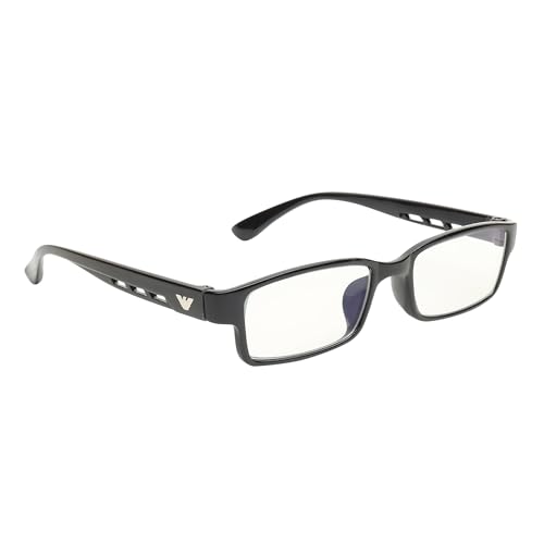 Image of CRIBA Black Frame Reading Glass with Power +1.00,+1.25,+1.50, +1.75,+2.00, +2.25, +2.50, +2.75, +300,+3.25 For Men and Women | Lightweight Rectangular Plastic Frame | Power Specs D
