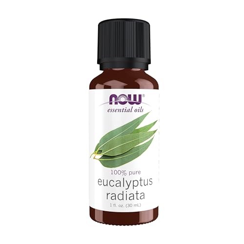 NOW Essential Oils, Eucalyptus Radiata Oil, Revitilizing Aromatherapy Scent, Steam Distilled, 100% Pure, Vegan, Child Resistant Cap, 1-Ounce