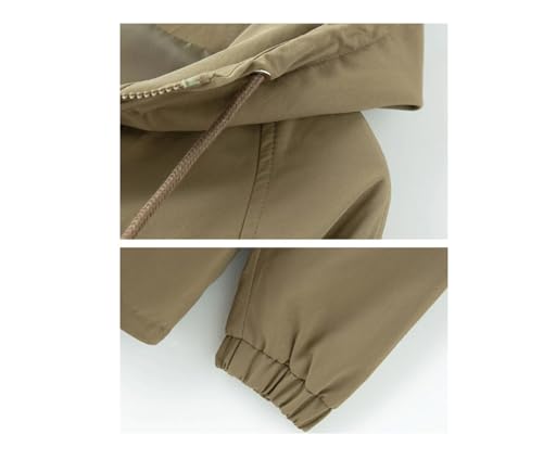 Women's Spring Trench Coat Mid Long Loose Zipper Hooded Windbreaker Jacket Female Slim Outerwear Tops4