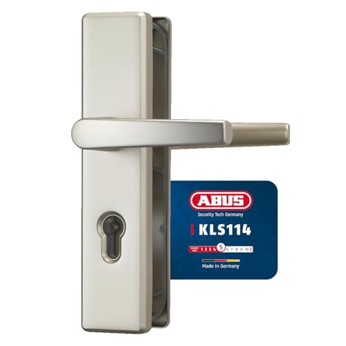 ABUS Türbeschlag KLS114 - für Innentüren und Wohnungstüren - beidseitiger Türgriff - für nach links und rechts öffnende Türen - VdS anerkannt - F2 (Neusilber)