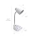 Simple Designs LD1002-WHT Gooseneck Organizer Desk Lamp with iPad Tablet Stand Book Holder, White