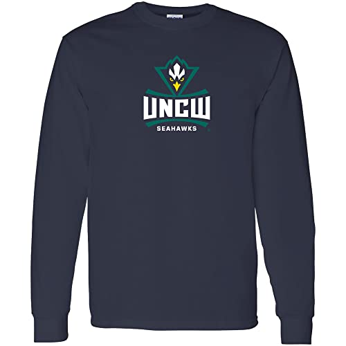 UGP Campus Apparel AL02 - UNC Wilmington Seahawks Primary Logo Long Sleeve T Shirt - Large - Navy