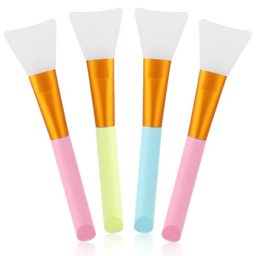 4pcs Face Mask Brush for Facial,Silicone Mask Applicator Soft Face Brush for Sleeping Mask, Mud Mask, Hairless Body Lotion