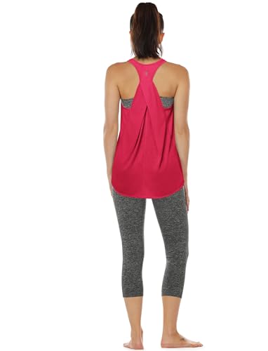 icyzone Camisetas regata de treino para mulheres – regatas femininas para exercícios atléticos, ioga