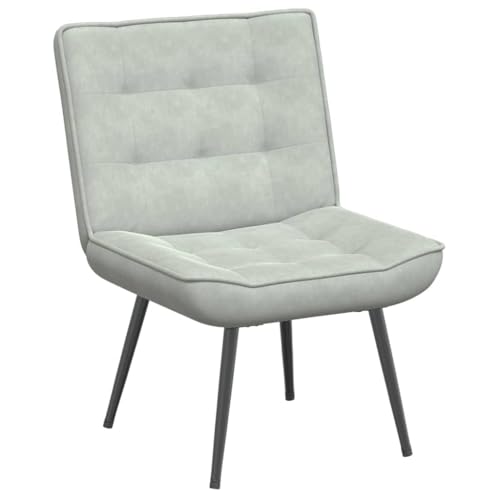 Woonisher Sillón de Relax Terciopelo Gris Claro 64x74x84 cm