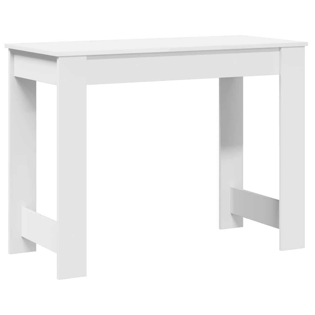 Escritorio blanco de madera 100 x 45 x 75 cm con gran superficie de trabajo y espacio de almacenamiento, mesa de oficina versátil y mesa de juegos para oficina, salón, dormitorio