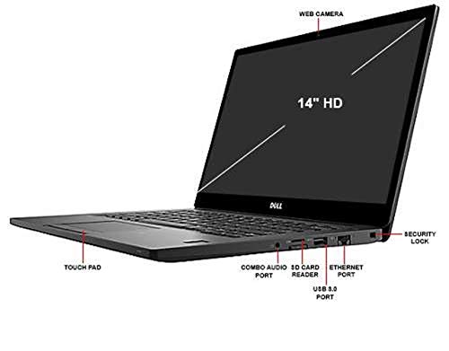Dell Latitude 7480 Business Ultrabook - 14-Inch Touchscreen Display, Intel Core I5-6300U 2.4 Ghz 256Gb Ssd, 16Gb Ddr4, Webcam, Bluetooth, Windows 10 Professiona (Renewed) #TOP2