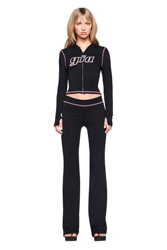 I.AM.GIA Womens Blare Semi Sheer Low Rise Flare Leg Trackpant - Amazon Exclusive Black - L