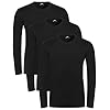 Lower East Basic Rundhals Langarm-Shirts für Herren 3er I 5er Pack aus 100% Baumwolle I Herren Longsleeve in vielen Farben