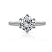 Amazon Collection Platinum-Plated Sterling Silver Solitaire Ring set with Round Infinite Elements Cubic Zirconia (3 cttw), Size 9
