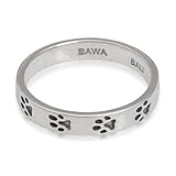 Picture of NOVICA Artisan Handmade .925 Sterling Silver Band Ring Paw Print Motif from Bali Indonesia Animal Themed Modern Dog 'Paw Prints'