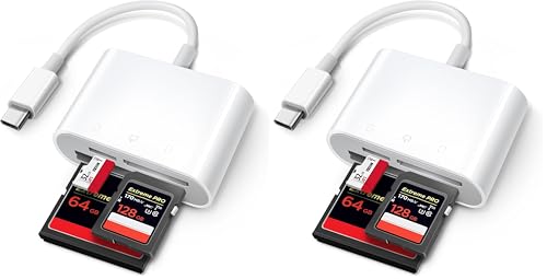 Image of USB C SD Card Reader for iPhone 15 /iPad /Mac, ChiaoPio USB C to SD CF,Type C Memory Card Adapter with Compact Flash /CF /SD /MicroSD Slots Compatible with iPad MacBook Pro /Air /Mini Mac Laptop (Pack of 2)