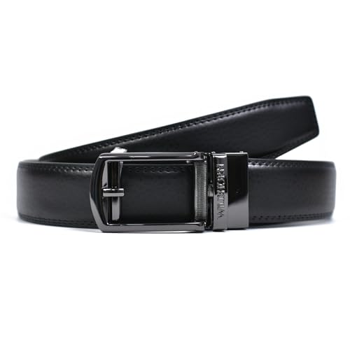 Image of WildHorn Men's Leather Belt Gift Set | Genuine Leather belt Strap with 2 Interchangeable Buckles | Formal & Casual Wear Adjustable Belt | Automatic lock leather belt for men